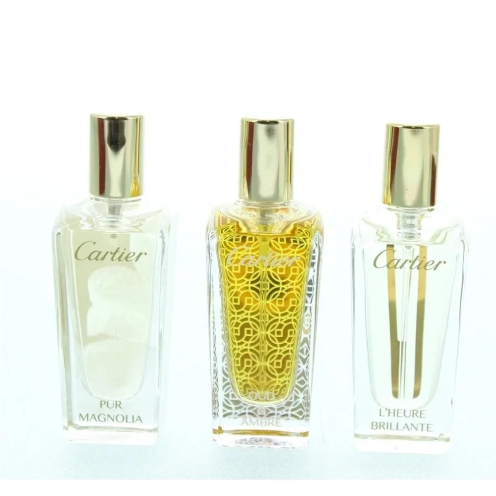 Cartier Perfume Gift Set Pur Magnolia, L’Heure Brillante, Oud and Ambre 3×15 mL - Picture 3 of 6